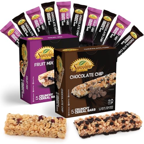 Sunshine Cereal Bar variety pack with chocolate chip and fruit mix bars
